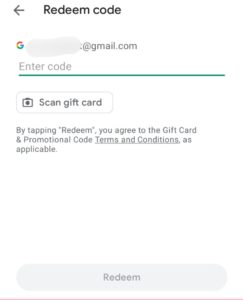 redeem codes for Google Play