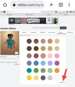 Get More Skin Tone Colors on Roblox Mobile