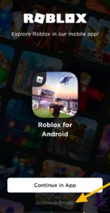 Visit Roblox.com on your mobile browser